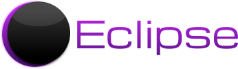 Second Eclipse Community logo, but now smaller and with Eclipse text in skeuomorphic style